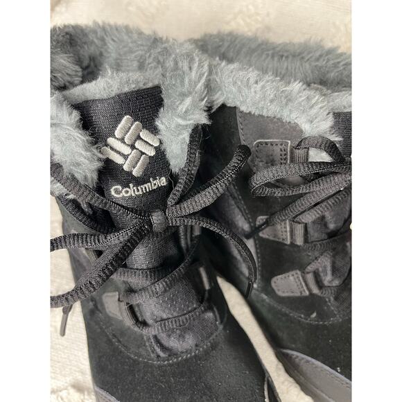 Columbia Women's Size 6.5 Ice Maiden Shorty Boot Gray Black Fur Lined Waterproof - Picture 2 of 8